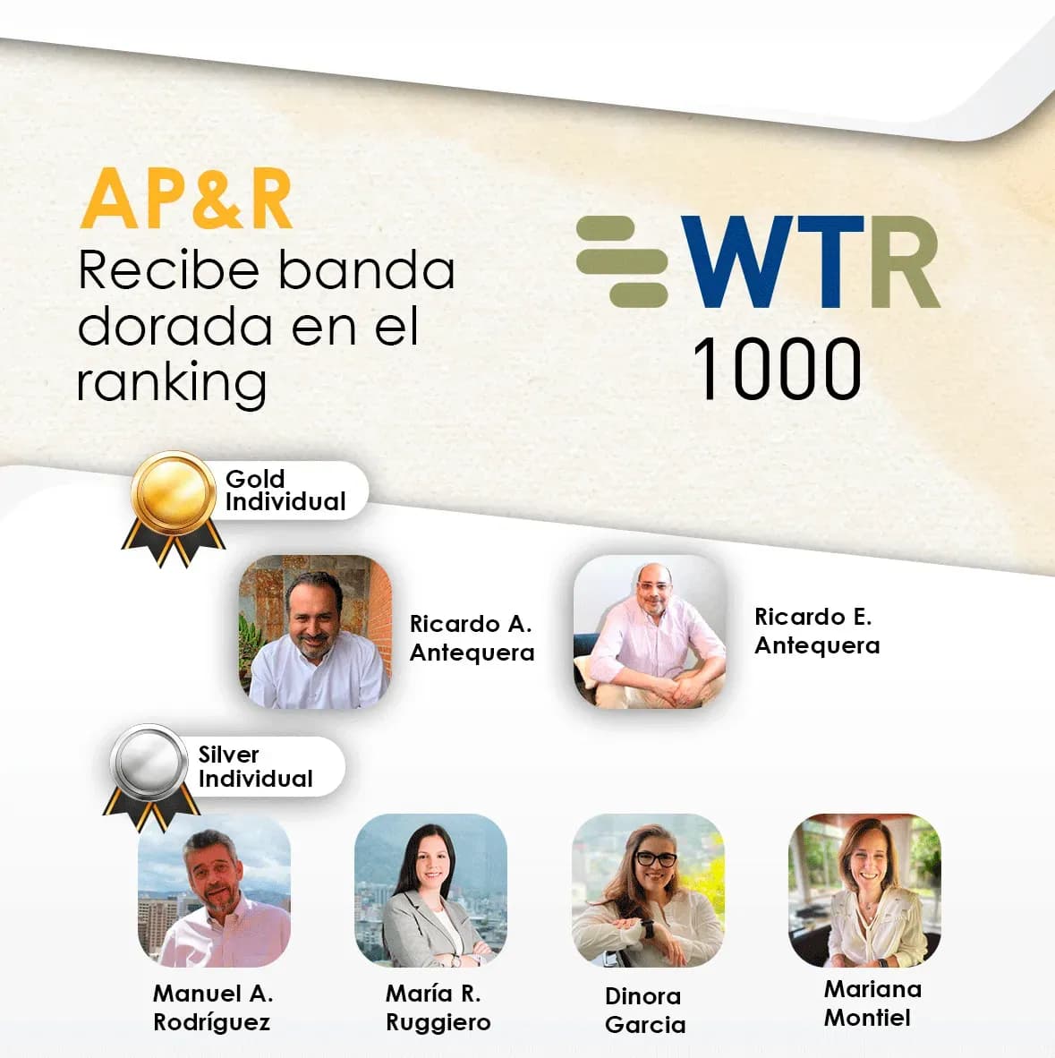 WTR 1000 otorga banda dorada al desempeño de Antequera Parilli & Rodríguez